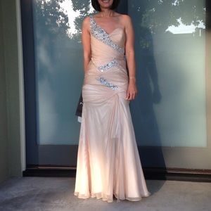 Terrani Couture Blush Sequin Gown